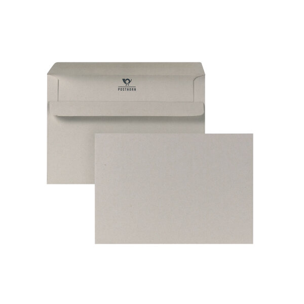 POSTHORN Briefumschläge DIN C6 162 x 114 mm (B x H) mit Selbstklebung ohne Fenster 75g/m² grau 1.000 St./Pack.