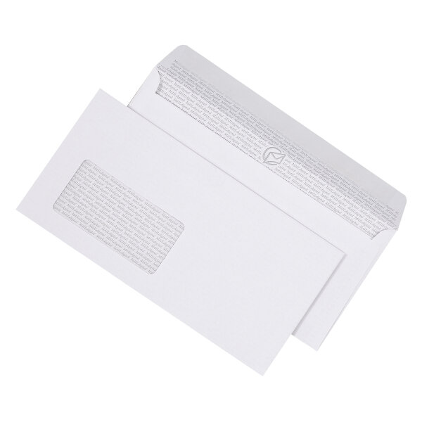 MAILmedia Briefumschläge DIN lang 220 x 110 mm (B x H) mit Haftklebung mit Fenster 90g/m² weiß 500 St./Pack.