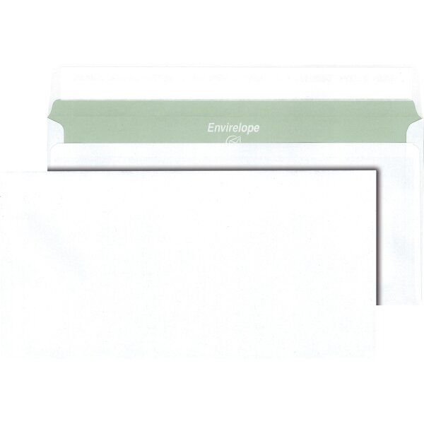 Envirelope® Briefumschläge BLUE DIN lang 220 x 110 mm (B x H) mit Haftklebung ohne Fenster 80g/m² weiß 1.000 St./Pack.