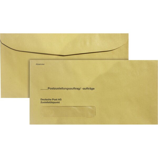 RNK Verlag Zustellungsumschlag 235 x 120 mm (B x H) mit Fenster mit Haftklebung Papier, 100 % recycelt gelb Postzustellungsauftrag/- aufträge