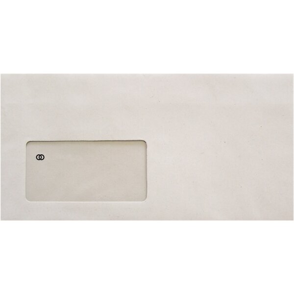 Soennecken Briefumschläge oeco DIN lang 220 x 110 mm (B x H) mit Selbstklebung mit Fenster 75g/m² grau 1.000 St./Pack.