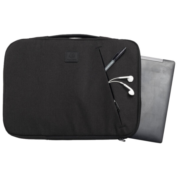 Exacompta Notebookhülle Sleeve 37 x 28 x 2,5 cm (B x H x T) Minifronttasche mit Reißverschluss Polyester, 100 % recycelt business schwarz
