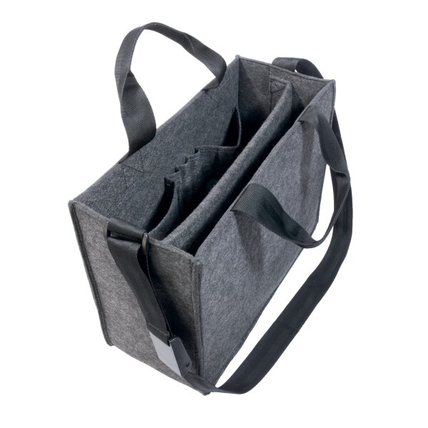 SIGEL Aufbewahrungstasche Desk Sharing Notebook, Handy, Projektunterlagen, Schreibgeräte, Headset, Trinkflasche 36 x 28 x 15 cm (B x H x T) Synthetik-Filz, 100 % recycelt dunkelgrau