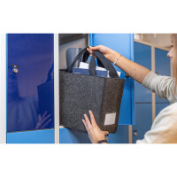 SIGEL Aufbewahrungstasche Desk Sharing Notebook, Handy, Projektunterlagen, Schreibgeräte, Headset, Trinkflasche 36 x 28 x 15 cm (B x H x T) Synthetik-Filz, 100 % recycelt dunkelgrau