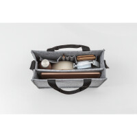 SIGEL Aufbewahrungstasche Desk Sharing Notebook, Handy, Projektunterlagen, Schreibgeräte, Headset, Trinkflasche 36 x 28 x 15 cm (B x H x T) Synthetik-Filz, 100 % recycelt hellgrau