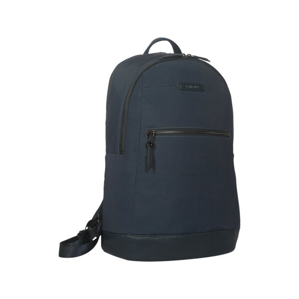 Targus Notebookrucksack Ávila EcoSmart® Reißverschluss Notebookfasch mit Reißverschluss, zweites Hauptfach, mehrere Einstecktaschen, versteckte Tasche auf der Rückseite, verstellbare gepolsterte Schultergurte, Trolleygurt mitternacht