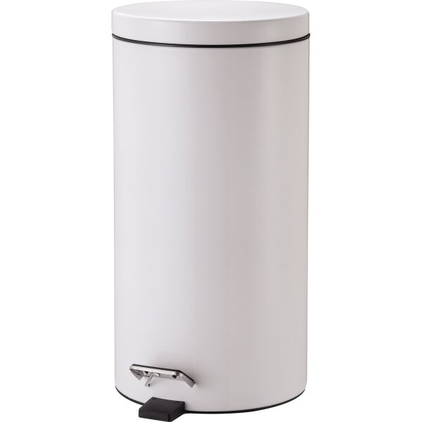ZWINGO Tretabfalleimer 30 x 45 cm (Ø x H) 20l Stahl weiß