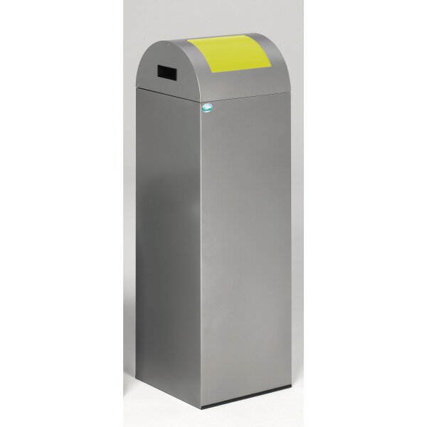 VAR Wertstoffsammelbehälter 85R rechteckig 32 x 104,5 x 32 cm (B x H x T) ca. 89l ohne Griffrand Stahlblech silber 1 Sortierfach