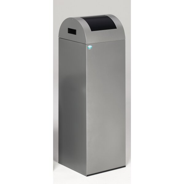 VAR Wertstoffsammelbehälter 85R rechteckig 32 x 104,5 x 32 cm (B x H x T) ca. 89l ohne Griffrand Stahlblech silber 1 Sortierfach