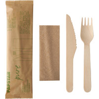 PAPSTAR Besteckgarnitur pure Einweg Messer, Gabel,...