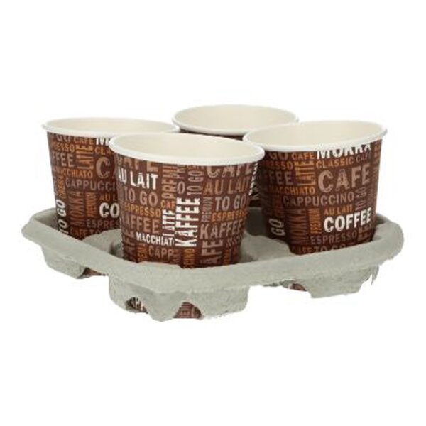 Becherhalter Einweg 4 Becher Karton natur 220 St./Pack.