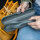 Koziol Besteckgarnitur KLIKK READY Mehrweg je 1 x Messer, Gabel, Löffel, Besteck Etui TPE Kunststoff nature ash grey