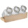 APS Buffetständer GOOD MORNING 43 x 13,5 x 17 cm (B x H x T) 3 Gläser mit luftdichtem Klappdeckel Holz hellbeige