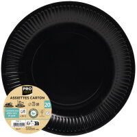 PROnappe Speiseteller Einweg 23cm schwarz 15 St./Pack.