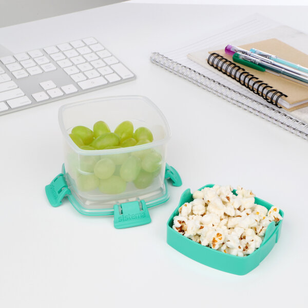 sistema Lunchbox Snacks TO GO™ 11,1 x 7,2 x 11,1 cm (B x H x T) inkl. Einsatzschale Kunststoff farbig sortiert (freie Farbauswahl nicht möglich)