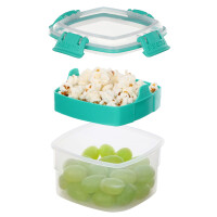 sistema Lunchbox Snacks TO GO™ 11,1 x 7,2 x 11,1 cm (B x H x T) inkl. Einsatzschale Kunststoff farbig sortiert (freie Farbauswahl nicht möglich)