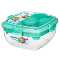 sistema Lunchbox Salad TO GO™ 16,7 x 8,6 x 16,7 cm (B x H x T) inkl. Einsatzschale, Dressingtopf, Messer, Gabel Kunststoff farbig sortiert (freie Farbauswahl nicht möglich)