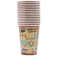 PROnappe Trinkbecher Einweg 200ml Pappe rot 15 St./Pack.