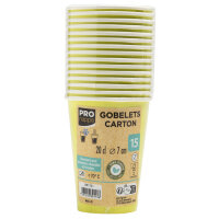 PROnappe Trinkbecher Einweg 200ml Pappe kiwigrün 15...