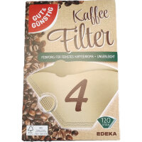 GUT & GÜNSTIG Kaffeefilter 4 naturbraun 120...