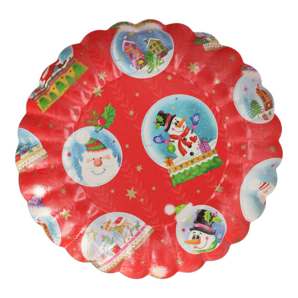 PAPSTAR Weihnachtsteller Einweg 23cm Frischfaserkarton mehrfarbig freie Motivauswahl nicht möglich 2 St./Pack.