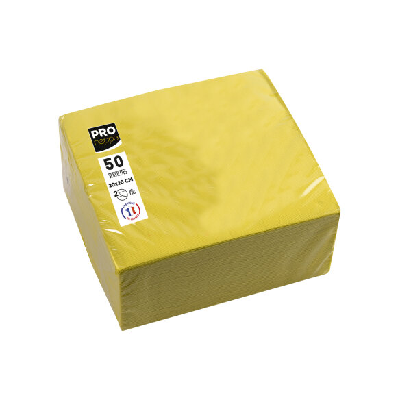 PROnappe Servietten 20 x 20 cm (B x L) gelb 50 St./Pack.