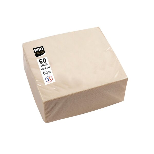 PROnappe Servietten 20 x 20 cm (B x L) elfenbein 50 St./Pack.
