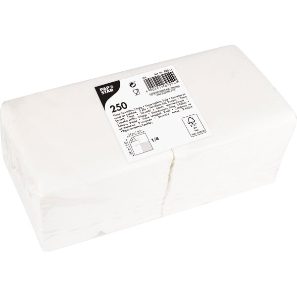 PAPSTAR Servietten 24 x 24 cm (B x L) weiß 250 St./Pack.