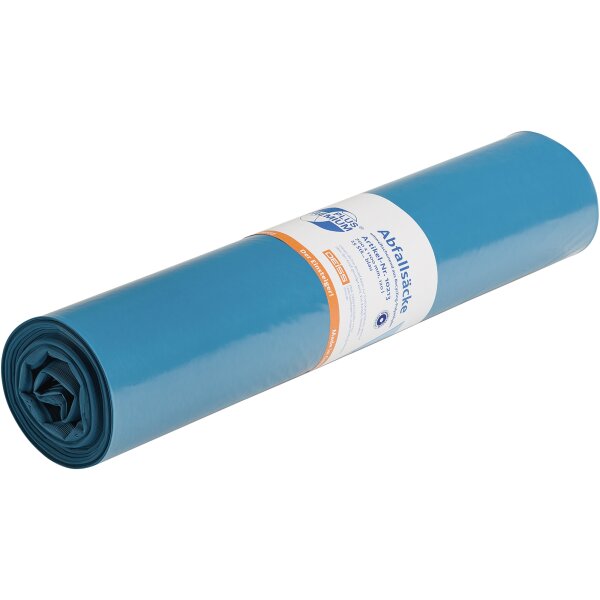 PREMIUM PLUS Müllsack TYP 60 70 x 110 cm (B x H) 120l 31µm LDPE-Folie blau 25 St./Pack.