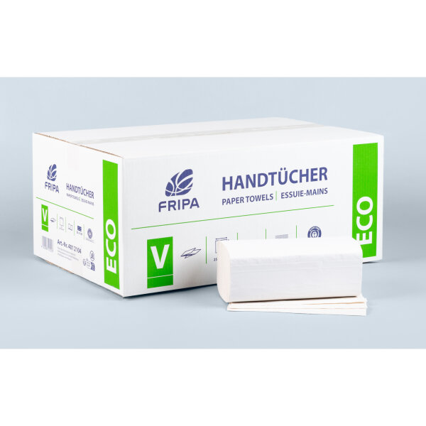 Fripa Papierhandtücher ECO 25 x 23 cm (B x L) Papier, 100 % recycelt weiß 20 x 160 Bl./Pack.
