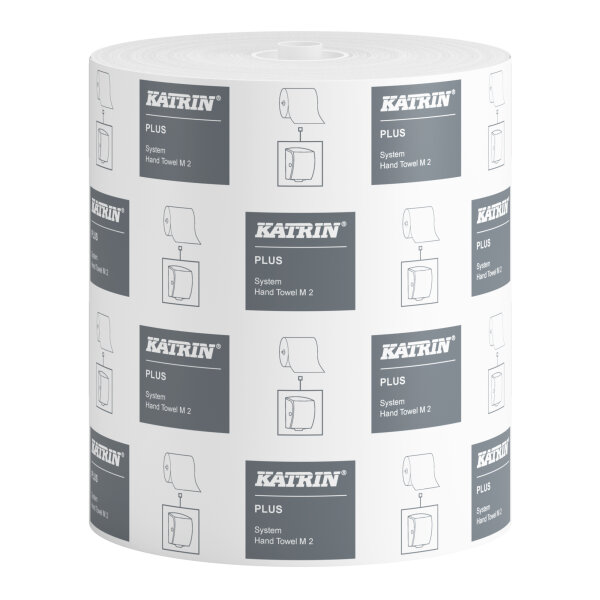 Katrin Handtuchrolle Plus System M 20,9 cm x 180 m (B x L) Tissue weiß 6 Rl./Pack.