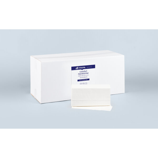Fripa Papierhandtücher COMFORT 20,3 x 24 cm (B x L) 100 % Zellstoff hochweiß 15 x 150 Bl./Pack.