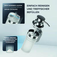 ovimar Seifenspender Kegnaes 6 x 9 x 16 cm (B x H x T) 0,25l Edelstahl, gebürstet/Glas/Kunstststoff silber