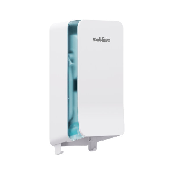 Satino by WEPA Toilettenpapierspender Doppel System Satino Toilettenpapier PureSoft 307140, Comfort 317960, 313910 Großrolle 14,7 x 37,9 x 17,7 cm (B x H x T) weiß