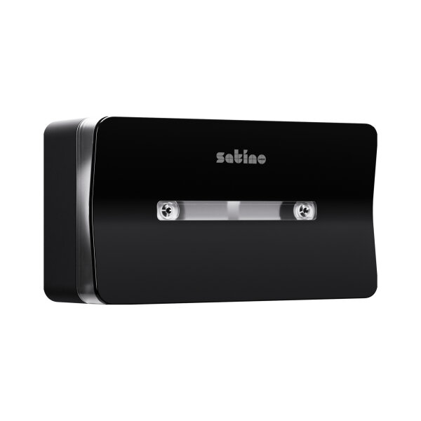 Satino by WEPA Toilettenpapierspender Jumbo Doppel Centerfeed Satino Toilettenpapier Comfort 317580, PureSoft 307150, Prestige 318080 Großrolle 41,1 x 22,8 x 14,5 cm (B x H x T) schwarz