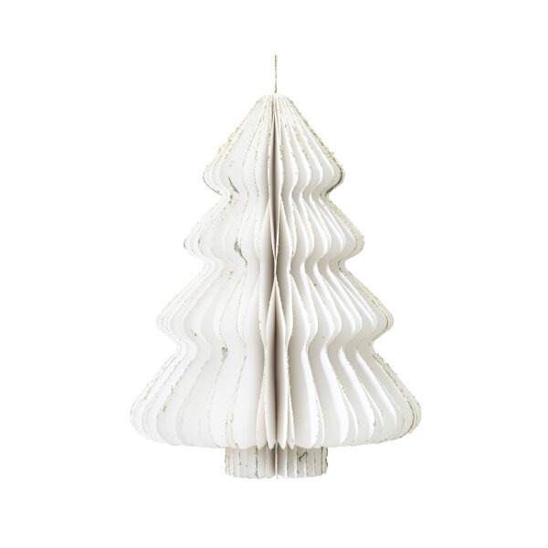 EVERLANDS Dekorationsfigur Weihnachtsbaum 15 x 20 cm (Ø x H) Papier weiß