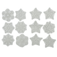 DECORIS Fensterbild PET weiß Sterne, Schneeflocken...