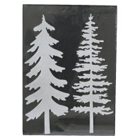 DECORIS Fensterbild PET weiß Tanne