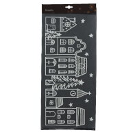 DECORIS Fensterbild PET weiß Häuser