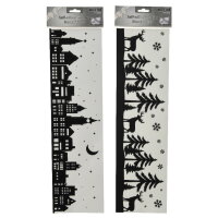 DECORIS Fensterbild PET schwarz Stadt, Wald 2 St./Pack.