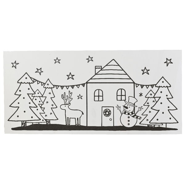 DECORIS Fensterbild PET schwarz Weihnachten