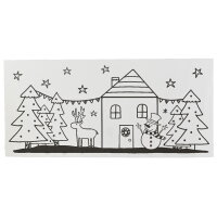 DECORIS Fensterbild PET schwarz Weihnachten