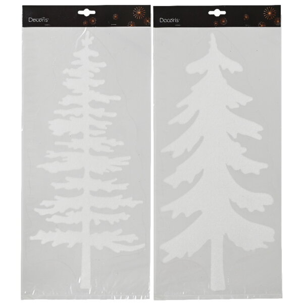 DECORIS Fensterbild PET weiß Tanne 2 St./Pack.