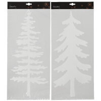 DECORIS Fensterbild PET weiß Tanne 2 St./Pack.