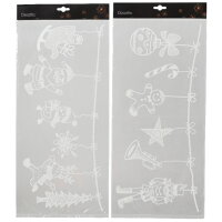 DECORIS Fensterbild PET weiß Weihnachten 2 St./Pack.