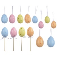 DECORIS Deko Ostereier Polystyren pastellfarbig 16 Teile