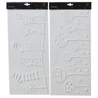 DECORIS Fensterbild PET weiß Kugeln sortiert