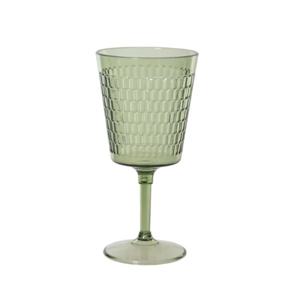 DECORIS Rotweinglas Mehrweg 9,2 x 18,5 cm (Ø x H) 350ml Plastik hellgrün