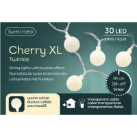 LUMINEO Lichterkette Cherry XL Kugel Außenbereich...