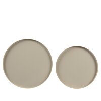 DECORIS Dekoteller 1 x 30 cm, 1 x 35 cmcm Eisen sand 2er Set